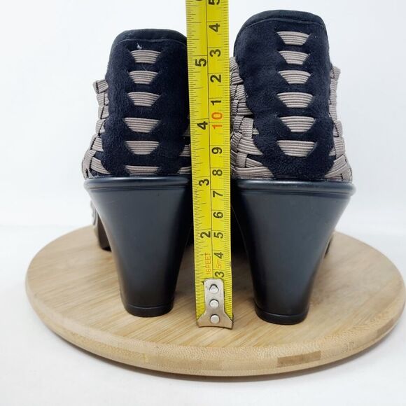 Bernie Mev Chesca Boots Womens 40 Grey Woven Ankle Bootie Woven Block Heel Shoe - Picture 9 of 10